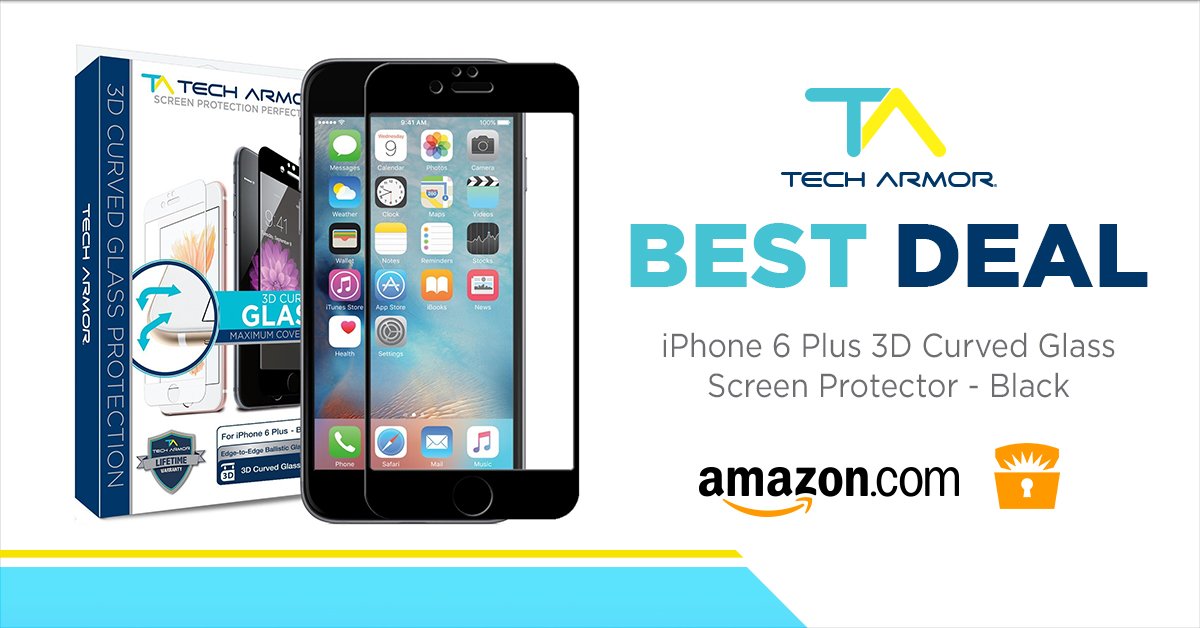 TA_TechArmor's tweet photo. The #iPhone 6 Plus has a pretty large screen, right? Make sure no cracks happen! #GoldBoxDeal https://t.co/eHHtlYosv1 https://t.co/FXS918fmVU