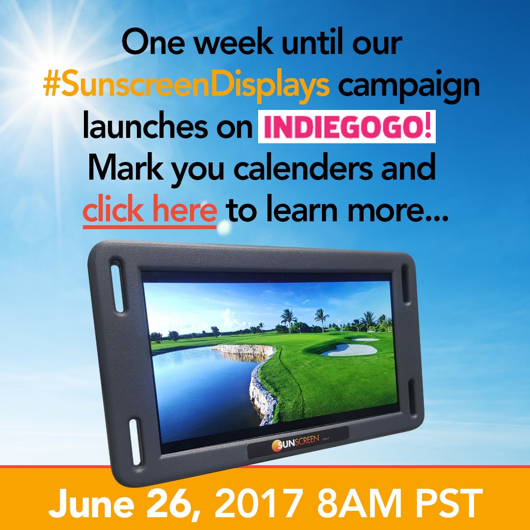 trysunscreen's tweet photo. The countdown is on!  #oneweek until Sunscreen launches on #indiegogo.  Learn more here:  https://t.co/5TlfZxs8uH https://t.co/uob9P5ps11
