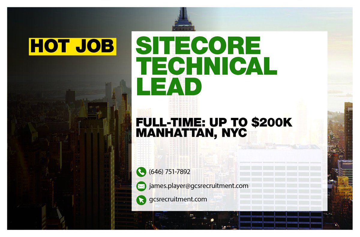 RecruitSitecore's tweet photo. Don't hesitate to reach out: james.player@gcsrecruitment.com
 +1 (646) 751-7892 #Sitecore #Job #Hiring https://t.co/9izHIrwgHY