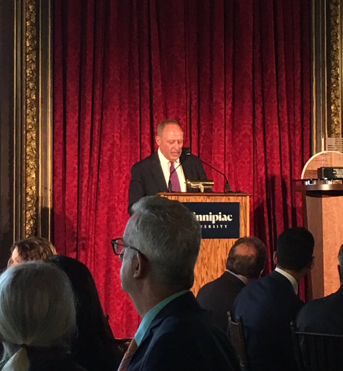 QUJournalism's tweet photo. It's our annual #fredfriendly award luncheon. @DeanKamlet is introducing award-winner @LesterHoltNBC. https://t.co/NyWgwZ2GBY