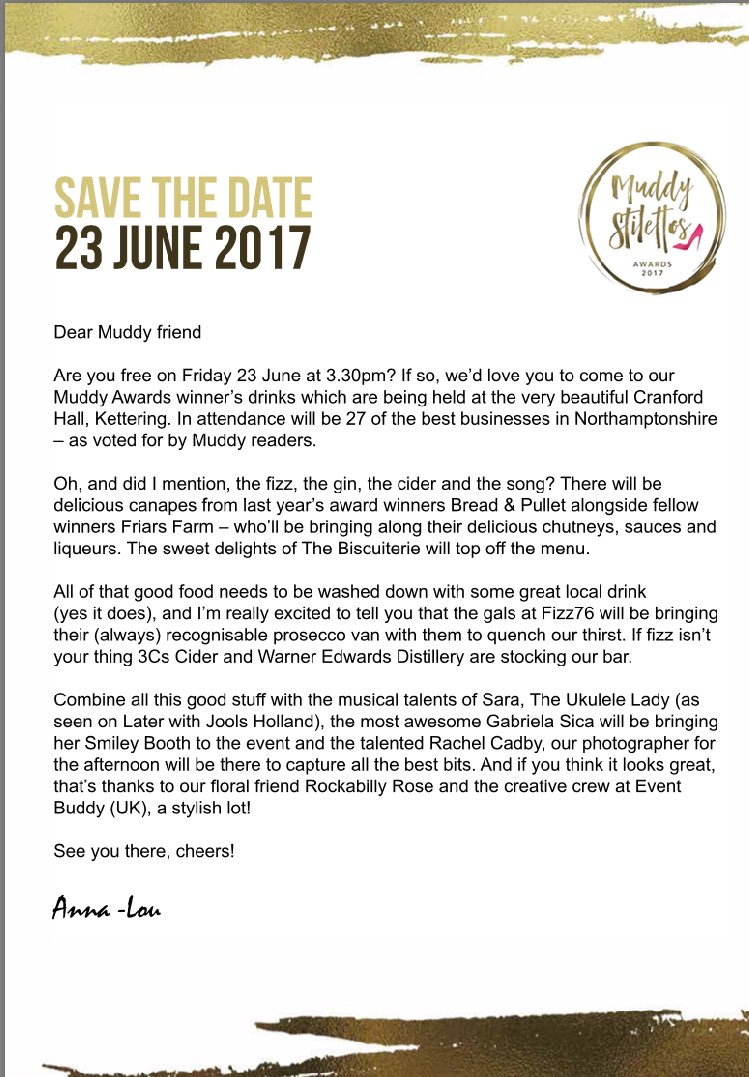 muddynorleicrut's tweet photo. Sent out the invites to winners &amp; Muddy supporters, v much looking forward to celebrating with some of Northants best businesses 🥂#awards https://t.co/bTMfKMbPo1