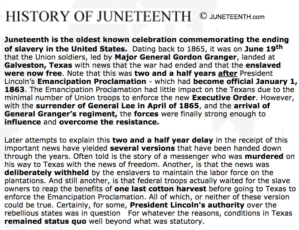Happy #Juneteenth! 

Here's why we celebrate it for those that don't know.