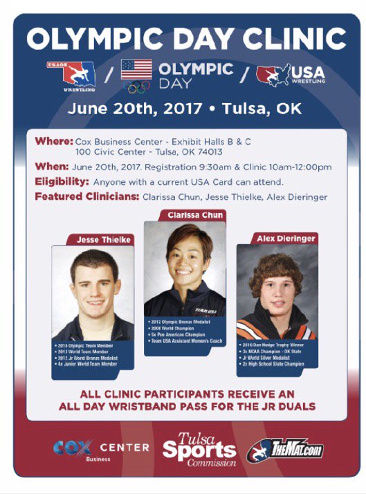 OKUSAwrestling's tweet photo. 🚨Tomorrow is our OLYMPIC DAY CLINIC🚨
💥You don't want to miss this💥 https://t.co/VH38eFkz8P