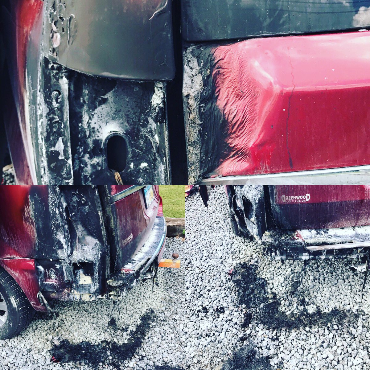 YahooMoteton's tweet photo. This Chrysler Town &amp; Country had electric issues fixed 2 times already. This happened parked. At night. https://t.co/P8PudtGwbT