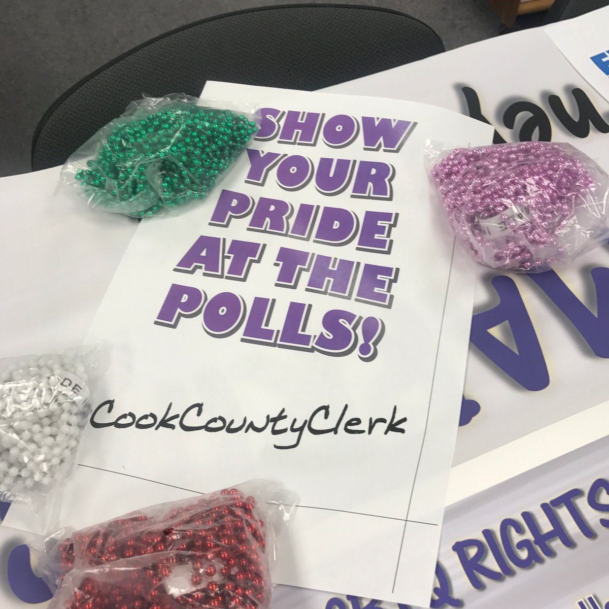cookcountyclerk's tweet photo. We are getting ready for the #ChicagoPrideParade! See you Sunday! #Pride2017 #lgbtchicago #CookCountyPride #ChicagoPride #LGBTQ #LoveIsLove https://t.co/iUD0bQuxxb