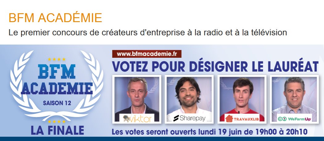 InnovMakers's tweet photo. Ce soir @SharePayers est en finale de la #BFMacadémie, pour les aider, c'est pari ici jusque 20h10➡ https://t.co/3ssKqBVJWT 💪📥 #FintechCorp https://t.co/DUkOieRKAB