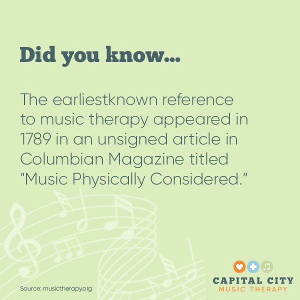 CCMusicTherapy's tweet photo. Did you know? 💛➕🎵 #musictherapy https://t.co/g5KscI1l8X