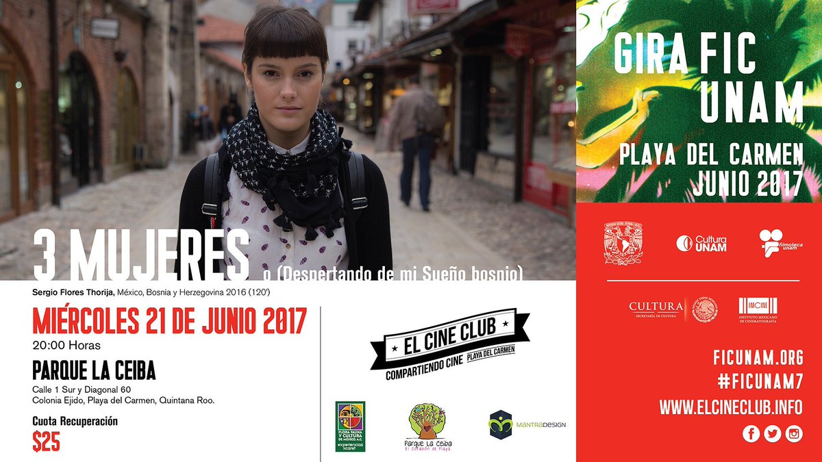 Este miércoles continuamos con la #GiraFICUNAM en #PlayaDelCarmen 
21 de junio 8 pm en <a href="/parquelaceiba/">Parque La Ceiba</a>