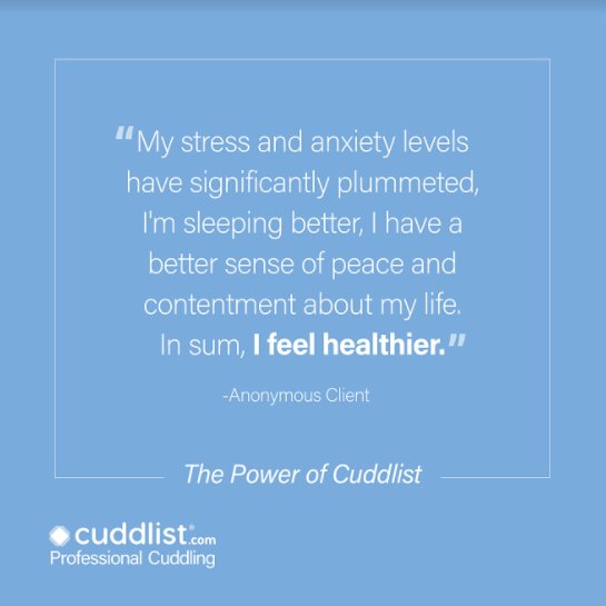 CuddlistSupport's tweet image. "Since scheduling Cuddlist sessions for the past two months, I feel healthier!" 
#thepowerofcuddlist #clienttestimony