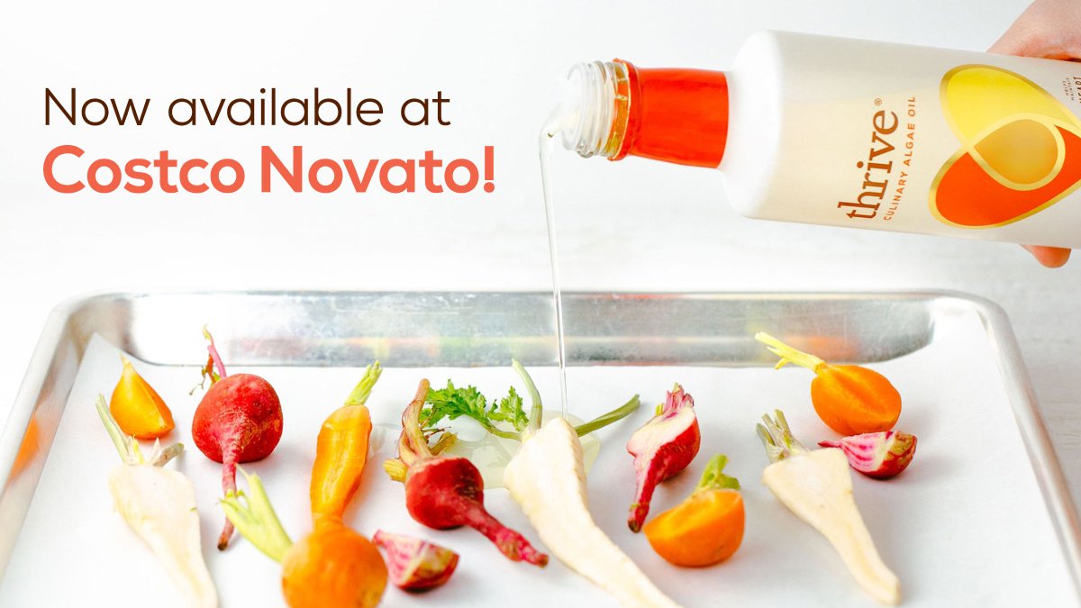 thrivealgae's tweet image. Thrive Algae Oil, an everyday cooking oil with the highest level of good fat, is now available at Novato Costco!