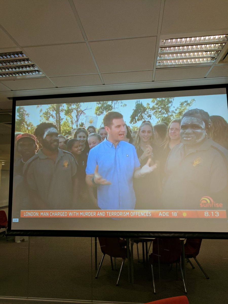 MGGS_SouthYarra's tweet photo. Our Yr 8 girls are being streamed live from Arnhem Land this morning on the  @sunriseon7 weather with @MrSamMac  #MGGSinNT #GoMelbourne https://t.co/fcxPeCZDzE