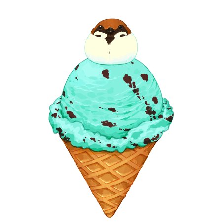 ice cream no humans food food focus bird white background simple background  illustration images