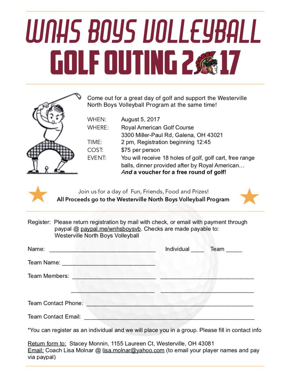 You got game?! Sign up to play in the WNHS Boys Volleyball Golf Outing! Fun, food, prizes-- &amp; a voucher for another free round of golf!