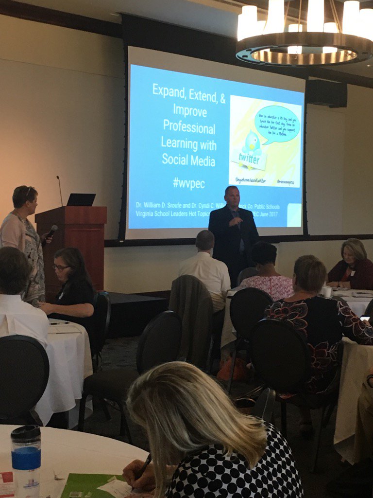 Twitter for professional development at the School Leaders Hot Topics conference. #leadlearners #wvpec