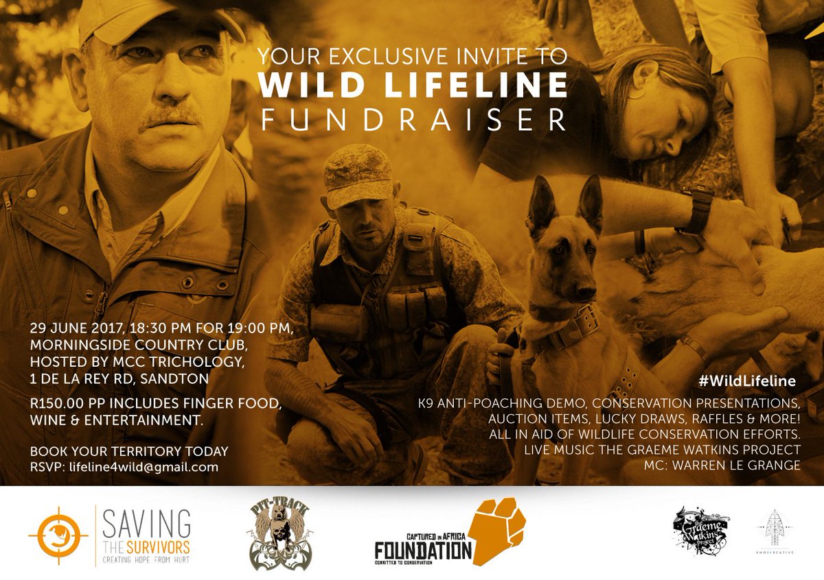 cia_foundation's tweet photo. A conservation event not to be missed. RSVP today...
lifeline4wild@gmail.com 
@FoodBlogJHB @Joburgcoza @JohannesburgIYP @JoburgRSA https://t.co/F8N7Fmvxkf