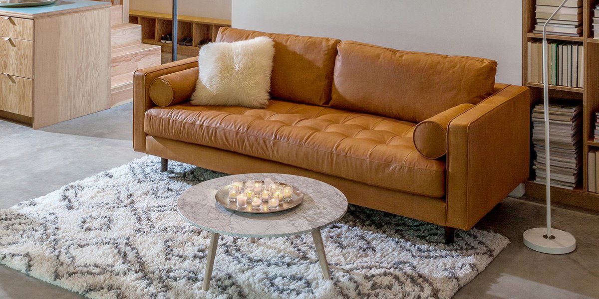 articlemodern's tweet photo. The ultimate mid-century trio. #SvenSofa #MaraTable #TazaRug https://t.co/4XBlkXsMR9