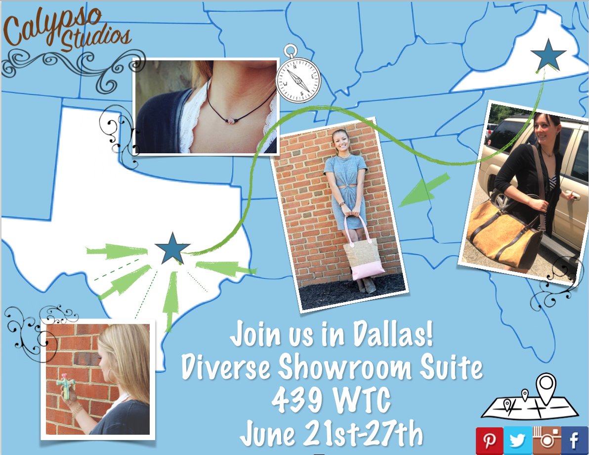 CalypsoStudios's tweet photo. Join us in Dallas! Diverse Showroom Suite 439! June 21-27th! #dallas #dallasgiftmart #dallasgiftshow #Diversemarketing https://t.co/X9O8dEr2Ug