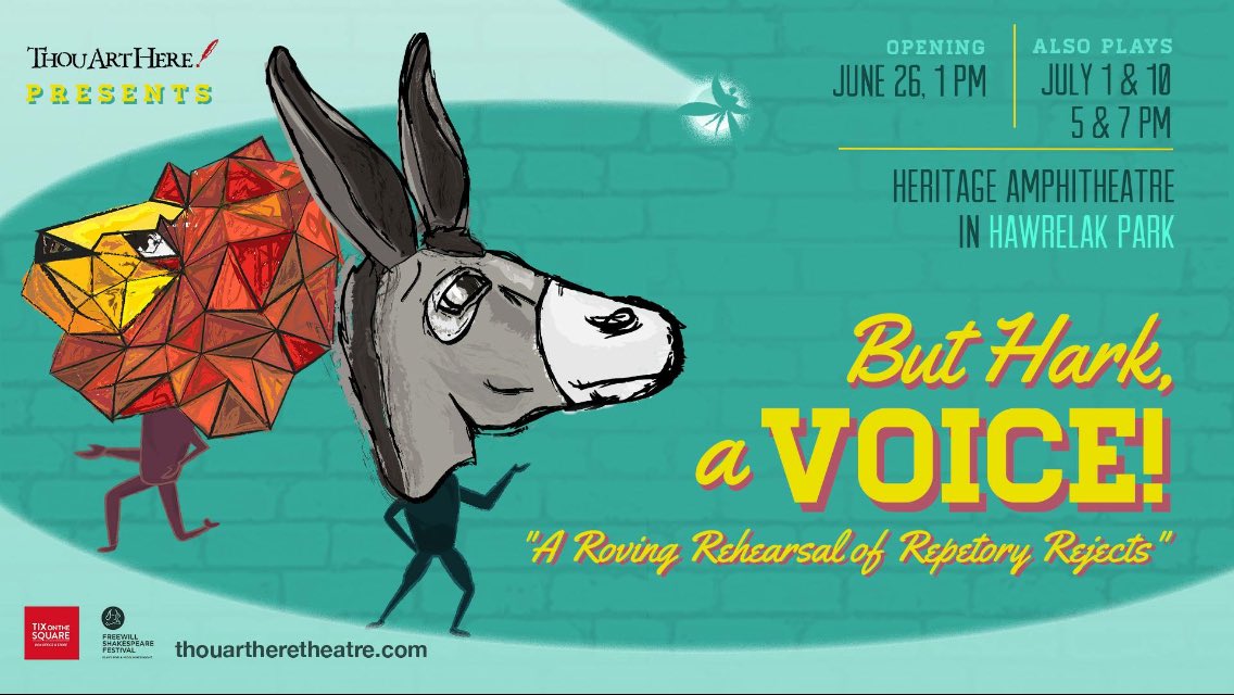 AlysonDicey's tweet photo. @ThouArtHere #ButHarkAVoice opens Monday June 26 at 1pm! Join us for a roving adventure through hawrelak park! #yegtheatre @FreewillPlayers https://t.co/H3WEJqnl8R