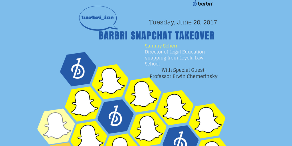 barbri's tweet photo. BARBRI Snapchat Takeover! Erwin Chemerinsky and Sammy Scherr: June 20, on barbri_inc #ownthebar #barexam #TeamChemerinsky #conlaw https://t.co/SBDkPEtX4O