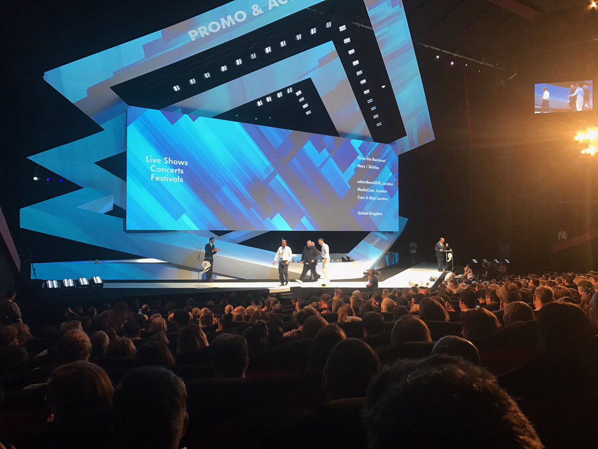 Absolutely delighted to receive a <a href="/Cannes_Lions/">LIONS | The Home of Creativity</a> trophy for our <a href="/Skittles/">SKITTLES</a> #GiveTheRainbow campaign in honour of #Pride! 🌈🌈🌈