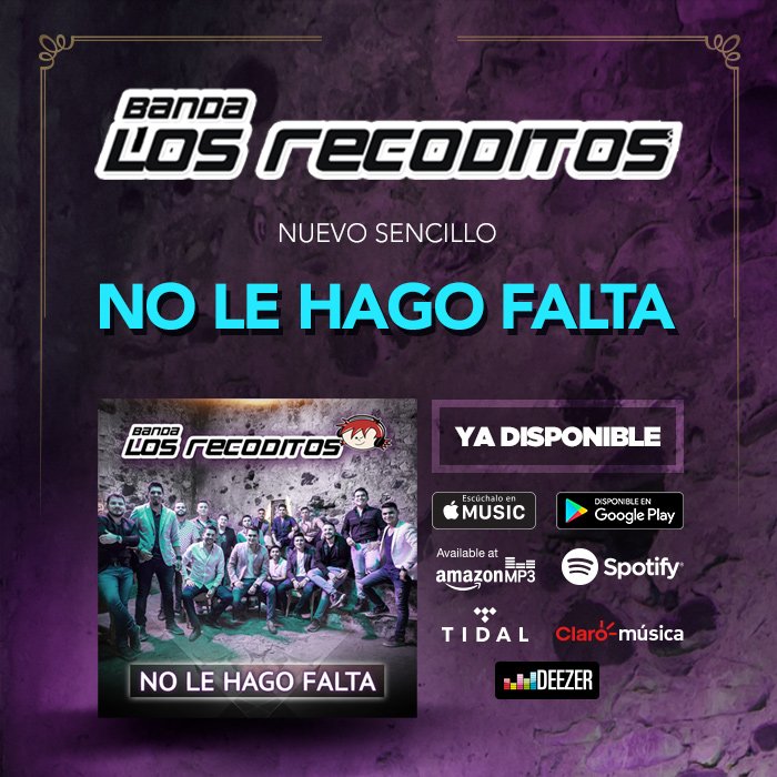 UniversalMusica's tweet photo. Que no te haga falta lo nuevo de @BANDARECODITOSS  #NoLeHagoFalta disponible ya! https://t.co/MvMrjootz2 https://t.co/nYk9Gbaenz
