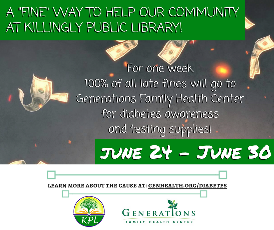 killinglypl's tweet image. For one week, your late fines are going to a great cause!