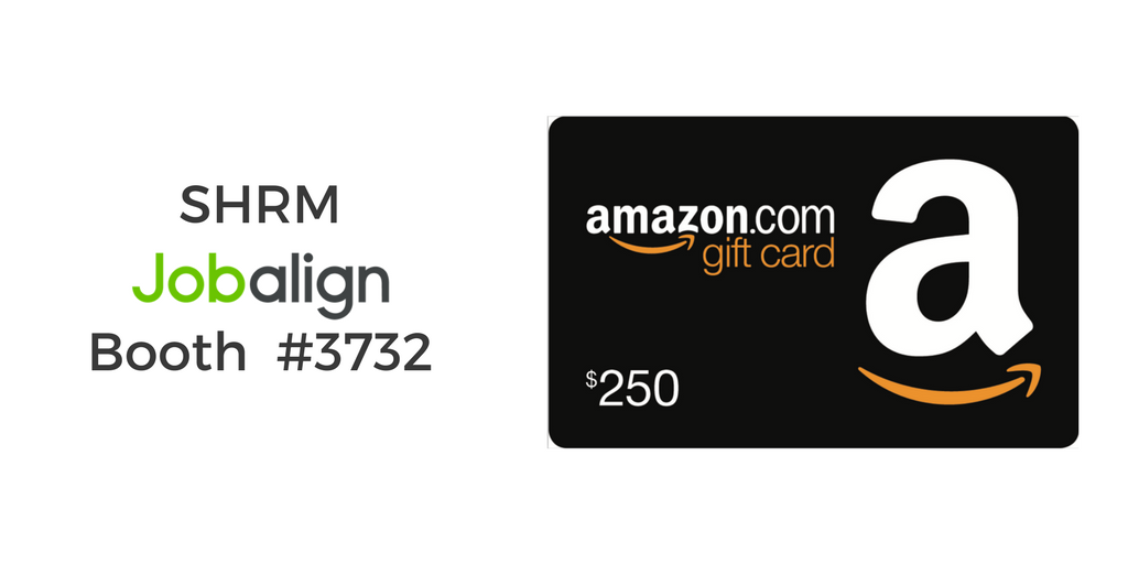 Jobalign's tweet photo. Don’t forget to swing by booth 3732 to enter for a chance to win a $250 @amazon gift card! #SHRM17 #HR https://t.co/dHIJcY7ze3