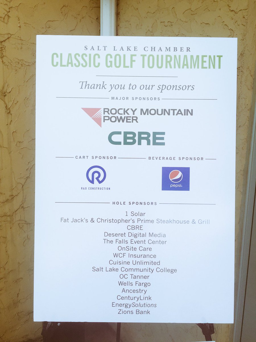Thank you to our sponsors of the Salt Lake Chamber Classic Golf Tournament! We could not have done it without your support. #slcclassic
