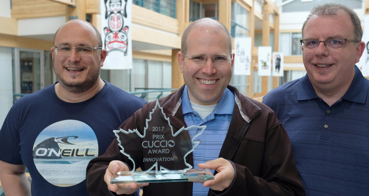UNBC's tweet photo. A #UNBC IT team won the CUCCIO Innovation Award for automating server and software updates. Congratulations! https://t.co/Zw77Qp5504 https://t.co/9WbWqVqBoU