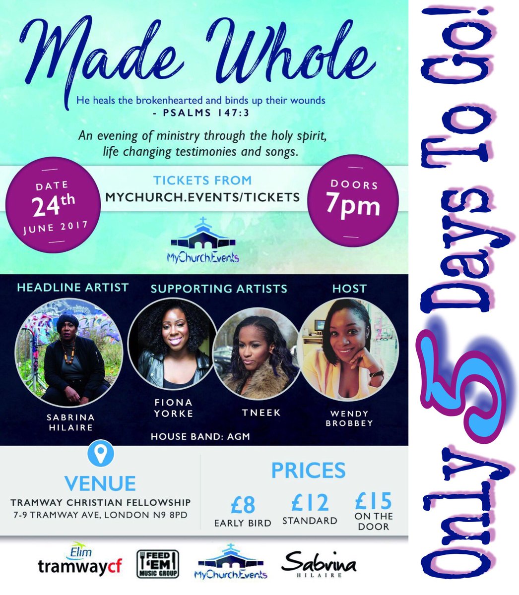 MCE_Updates's tweet photo. #MADEWHOLE event just 5 days to go! Get your ticket ASAP @ https://t.co/DnviW9MSrR ITS NOT JUST A CONCERT #mychurchevents #tramwaycf #elim https://t.co/pyITlq0x81