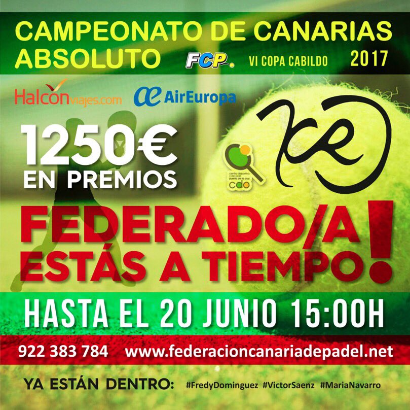 icrpadel's tweet photo. Buenas noches mañana se acaba el plazo. Campeonato de Canarias. Federación Canaria de padel. ICR. 1250€premios. Sorteo crucero para 2 pax https://t.co/fyNRdktsnZ
