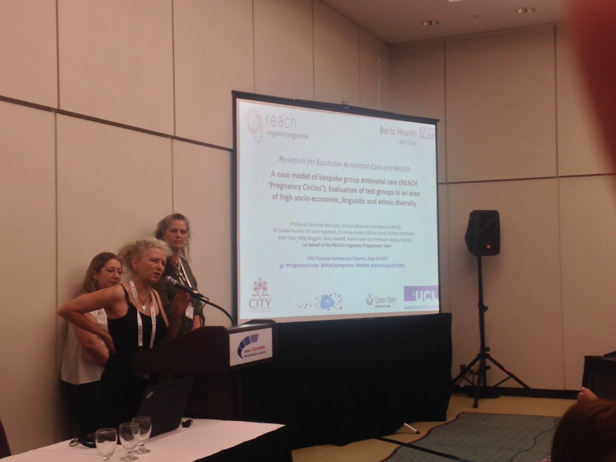 City_CMCHR's tweet photo. @ProfMcCourt @OctaviaWiseman and @giordana_motta talking about  #PregnancyCircles @REACHpregnancy at #ICMlive Toronto https://t.co/bDKmxSFM6v