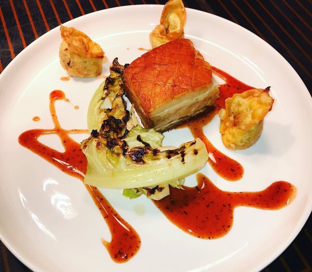 BushmillsInn's tweet photo. @DownthehatchNI @FoodNIHour Tough choice - our new #salmon dish which was showcased at #SalmonandWhiskey2017 or #porkbelly https://t.co/llQ5PbydZj