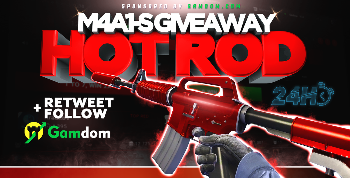 gamdom's tweet photo. 🎁 DAILY Giveaway 🎁

🔫FN M4A1-S| Hotrod🔫

✅ Retweet
✅ Follow us @GamdomOfficial
✅ Tag 2 friends

The winner will be picked in 24h hours! https://t.co/ODVg45Ysoe