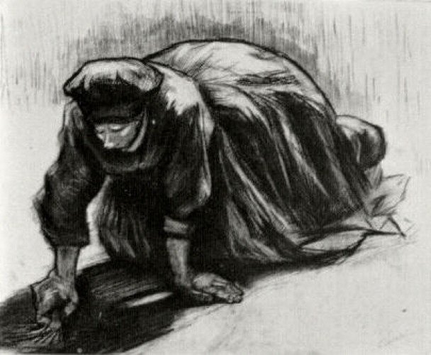 vangoghartist's tweet photo. Peasant Woman, Kneeling, Possibly Digging Up Carrots #fineart #vincentvangogh https://t.co/aGgXeRxr81
