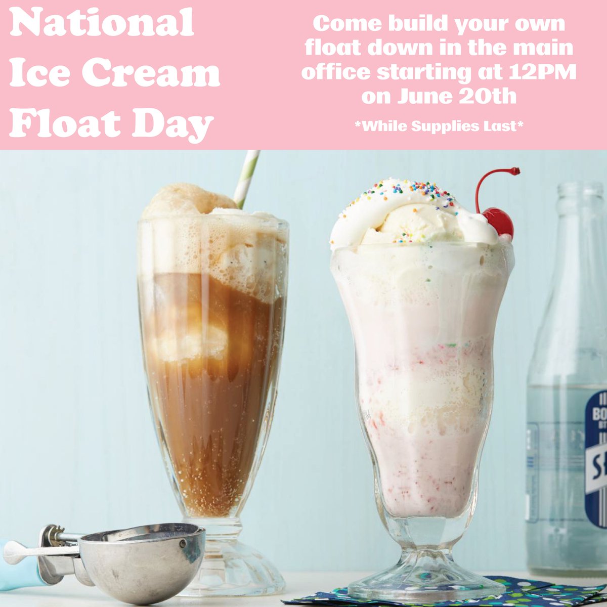 TheDenColumbia's tweet photo. Join us tomorrow for National Ice Cream Float Day! There will be soda and Ice cream available in the clubhouse starting at noon! #LiveDen https://t.co/tNFehSpGeo