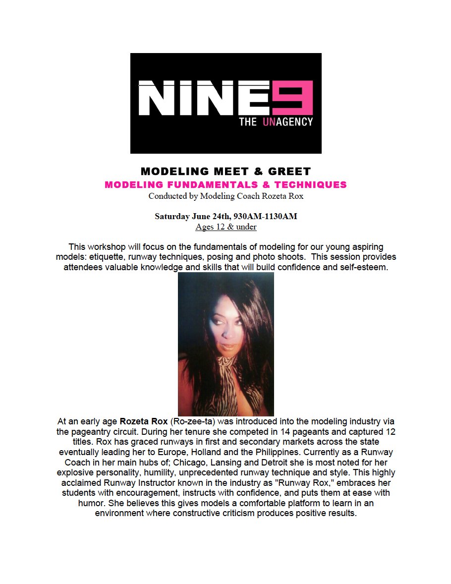 Nine9dotCOM's tweet photo. Attention #Nine9 #Detoit #Talent! Join us this Saturday for a Meet & Greet with the world famous @RozetaRox #Nine9Events https://t.co/c4SPVdDAkd