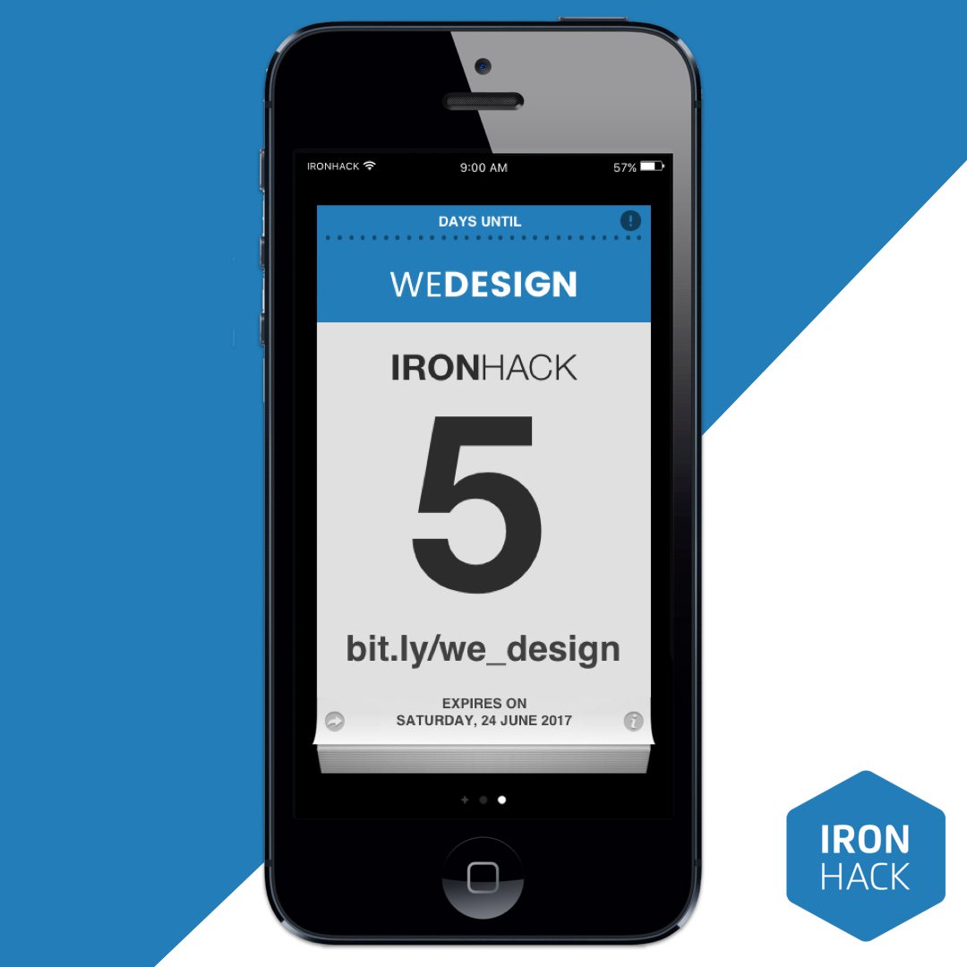 IronhackUS's tweet photo. 5 Days left until #WeDesign! https://t.co/bUuc7VqoO8 #ironhackmia #WeDesignHackers #Miami #Tech #Event #design https://t.co/NoeYFI8Wq3