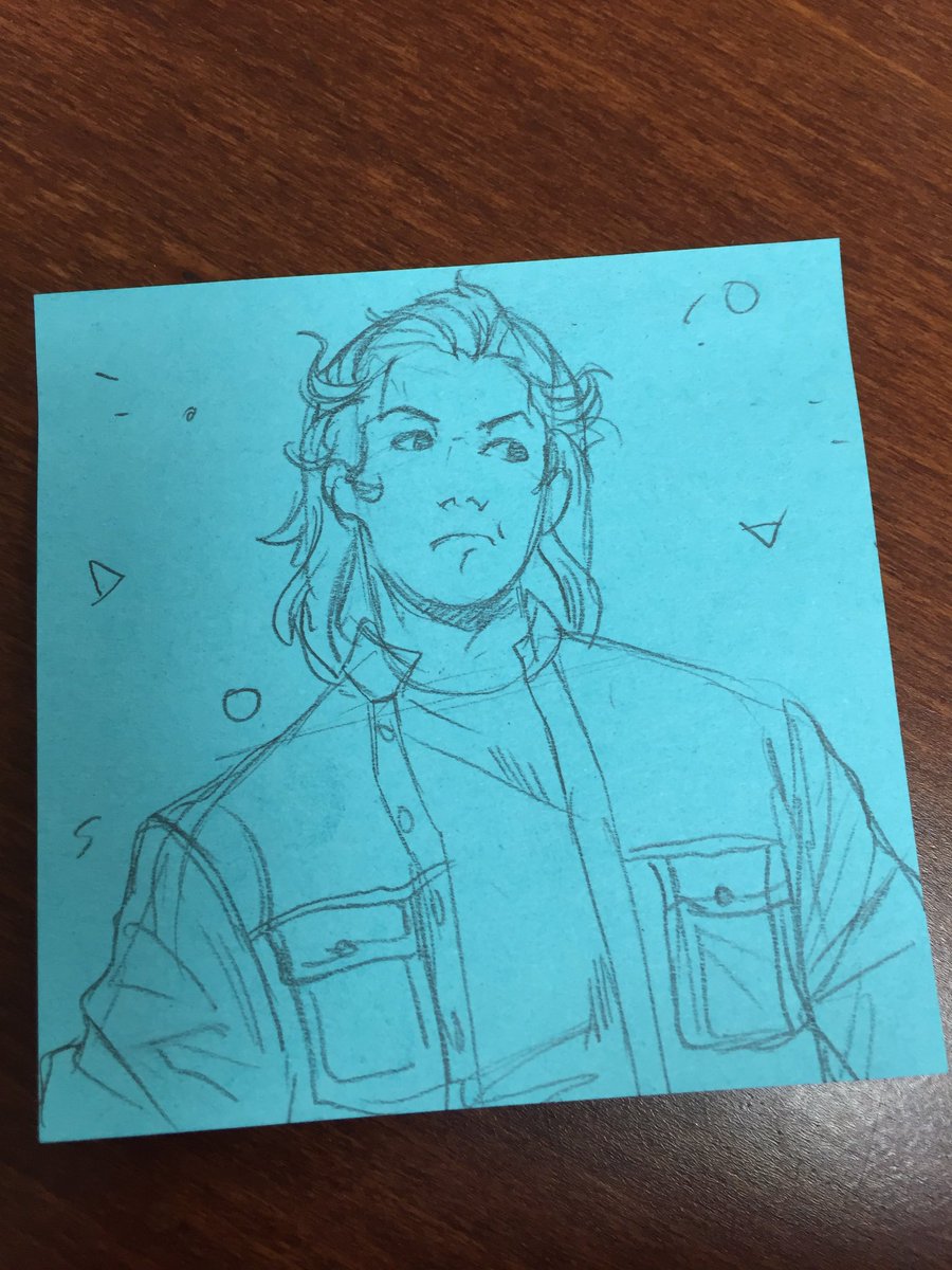 DearMsDear's tweet photo. Some kinda Class of 198x fanart on some sticky notes I did quickly at work 😁 @CowChop https://t.co/8OrvUEmaix