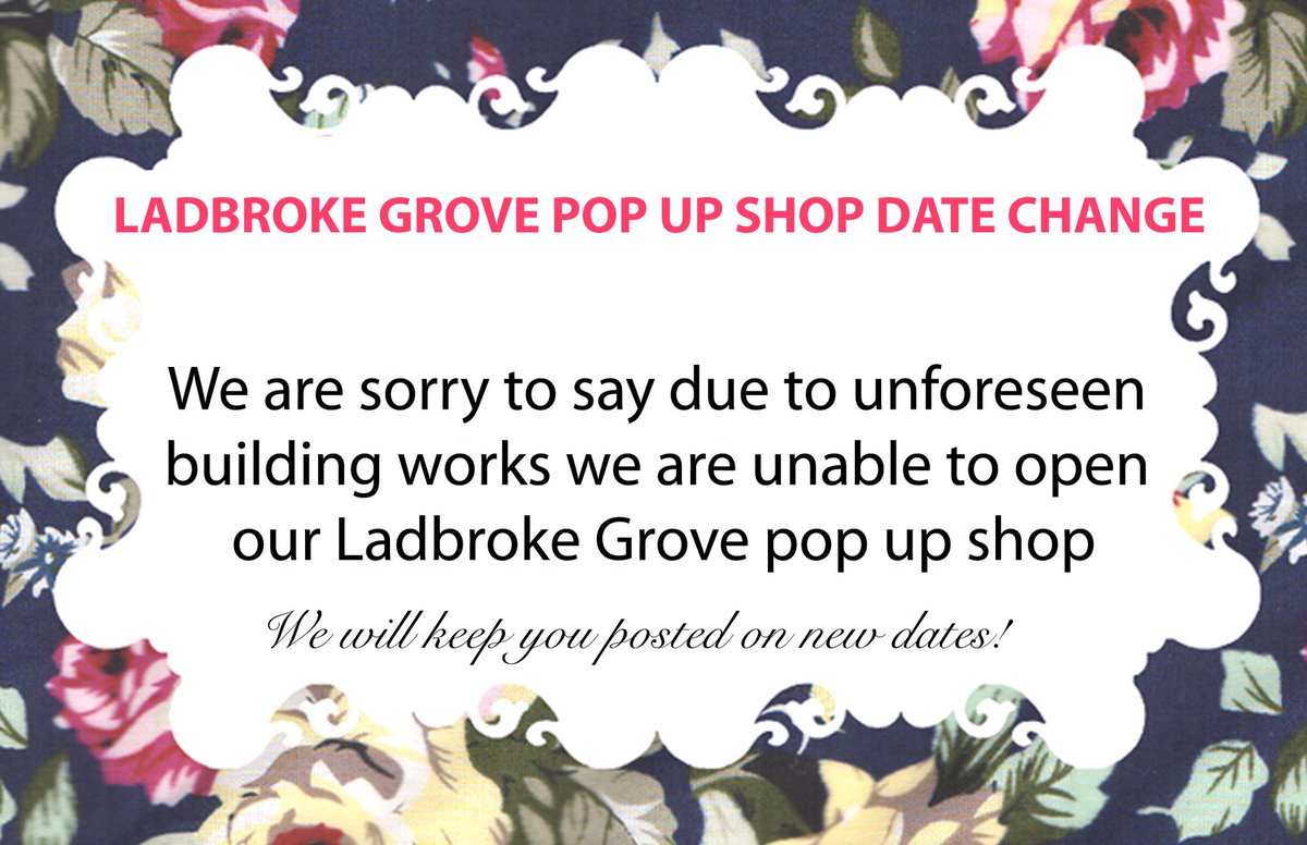 We are not setting up in our Ladbroke Grove pop up this week as planned but will keep you posted on new dates 🌸