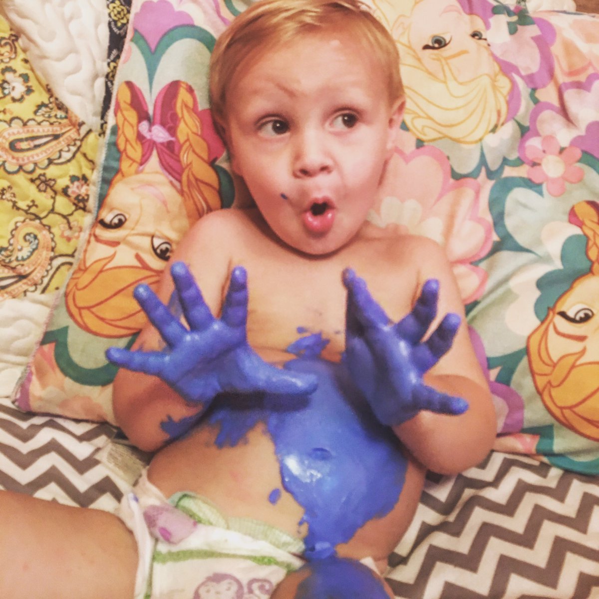 Kimberly_DeAnna's tweet photo. I smurf you not, this child was caught "blue" handed. π #MYson #ryderlee https://t.co/s1S2PpmXAI