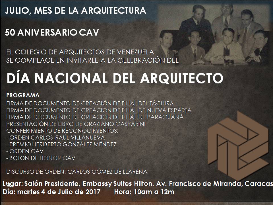 CAAragua's tweet photo. 50º Aniversario del Colegio de Arquitectos de Venezuela https://t.co/YTOhRnatKL