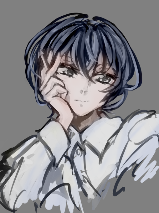 小説(BL)執筆中のつづみ女史。 