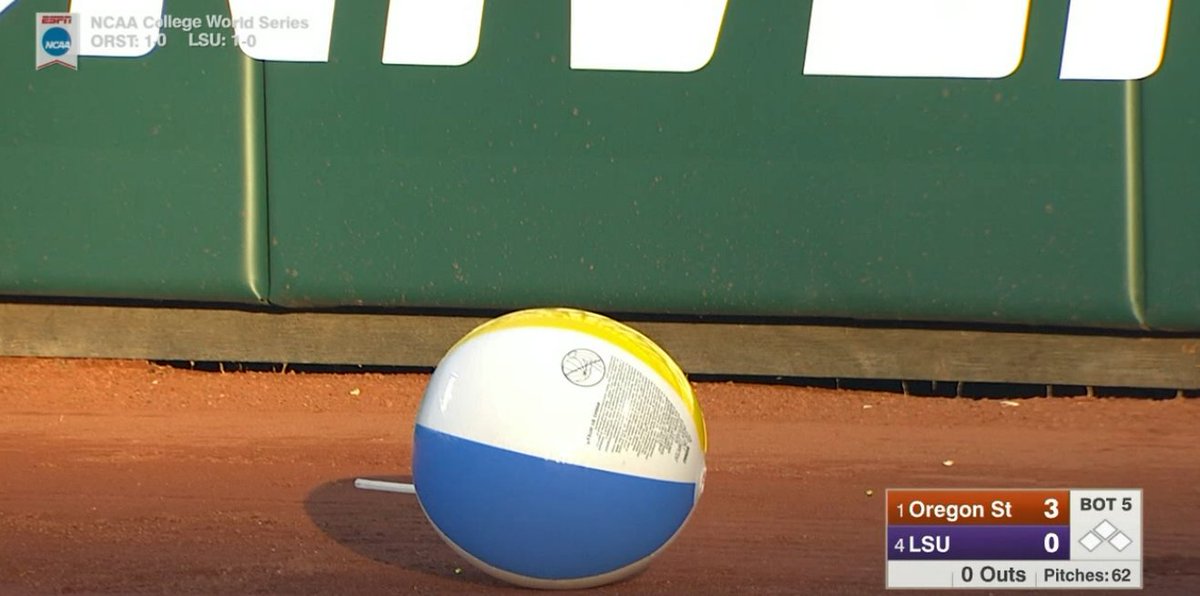 SECNetwork's tweet photo. .@RallyBeachball sighting! #GeauxCWS https://t.co/S8WyOzJksu
