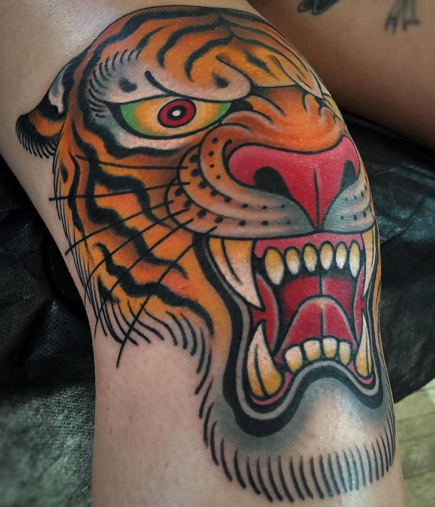 Market Street Tattoo Company  Tiger in the knee pit by tonytattoonj  ouch tigertattoo kneeditchtattoo blackandgreytattoo  Facebook