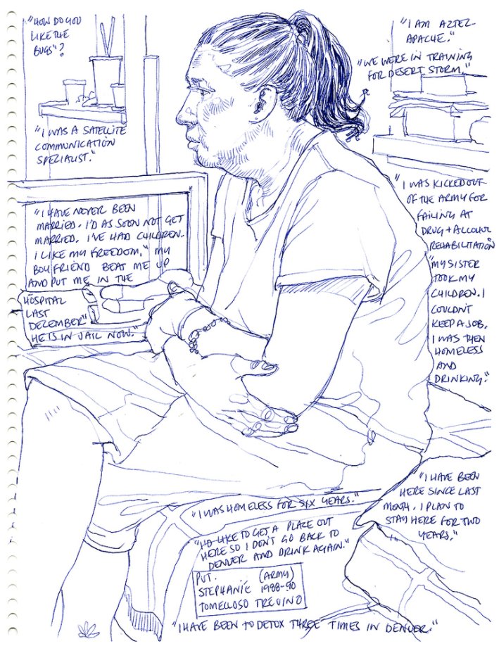 newsillustrator's tweet image. Drawing stories of homeless veterans. @urbansketchers @SaHreports @editorreportage @DeptVetAffairs @veteransunited @VeteransENG_CA
