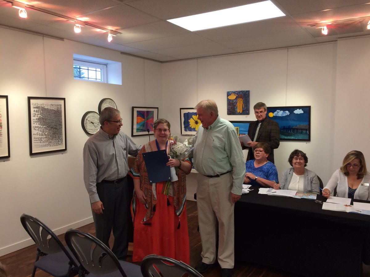 JSRyu2025's tweet photo. Brilliant artists receiving the Jane Cameron Award at @InDefiniteArts AGM. Congratulations! #abculture #yyc https://t.co/cfcb7EzfsZ