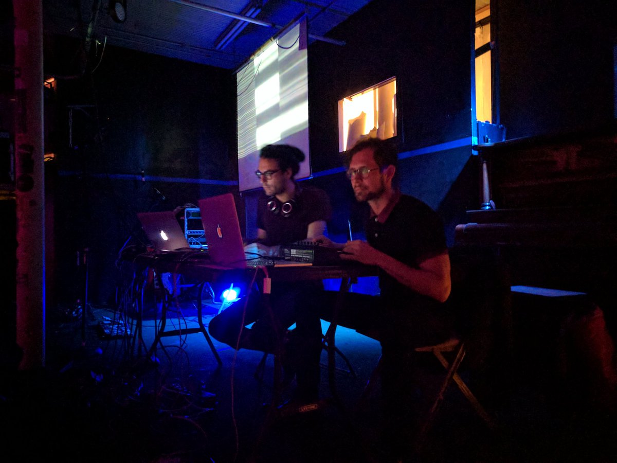 MetaMusical's tweet photo. Kivanc Tatar and Philippe Pasquier performing as Patar. An ML system trained on the data of Ryoji Ikeda. #MuMe2017. https://t.co/o1OKfKSyrH