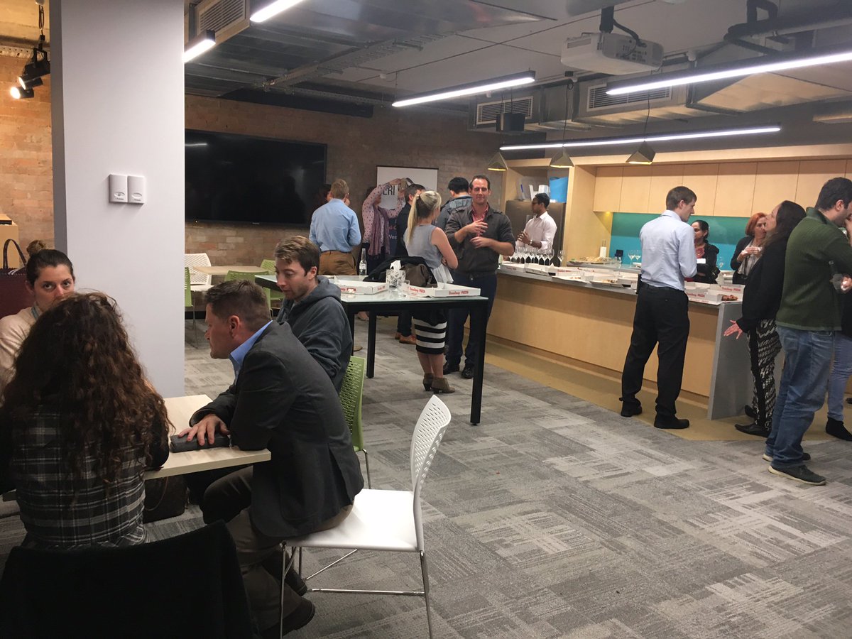 SparkCoLab's tweet photo. Our 2017 #sparkees networking over pizza last night with the @iPREP_WA students at @CERINOV8 after an excellent session with @abhinavramani! https://t.co/7hUbga7lEr