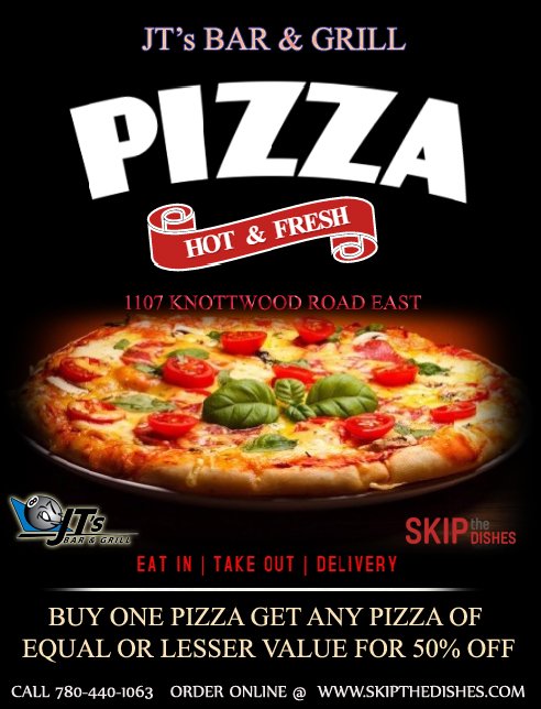 JTSBAR1's tweet photo. EAT IN | TAKE OUT | DELIVERY
🍕Buy One Pizza Get Any Pizza Of Equal Or Lesser Value For 50% Off Order Online @ https://t.co/60kapyL8Sd https://t.co/myWhcLWRPz